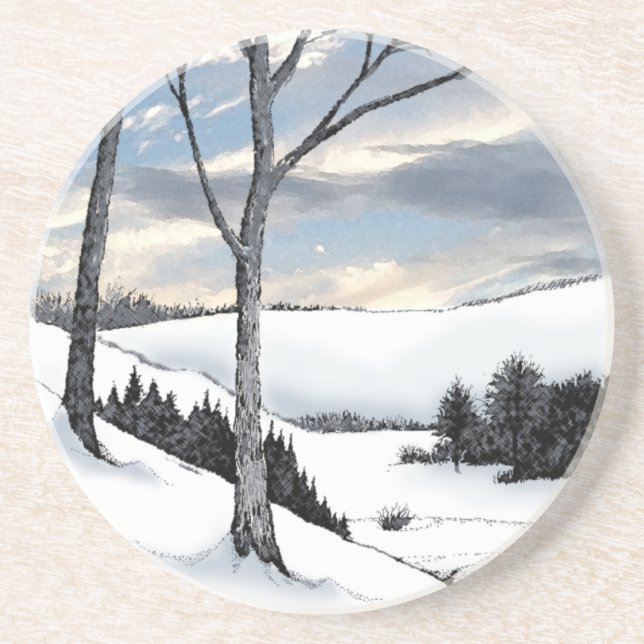 Winter Hillside Coaster (Front)