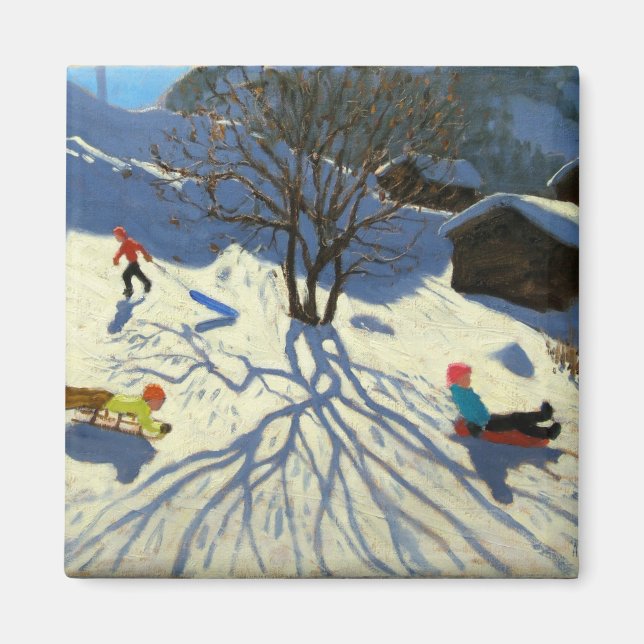 Winter hillside Morzine France Magnet (Front)