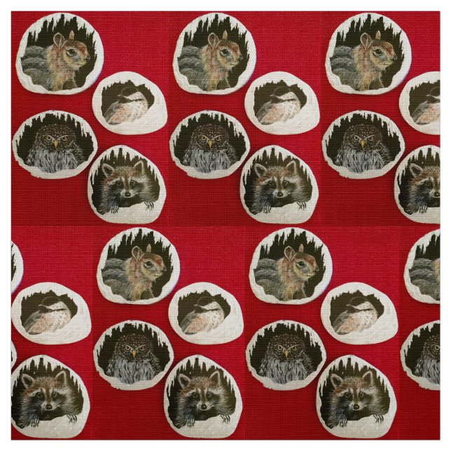 "Winter Holiday Animals" Fabric (Swatch)