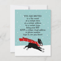 Winter Holiday Boston Terrier Party Announcements