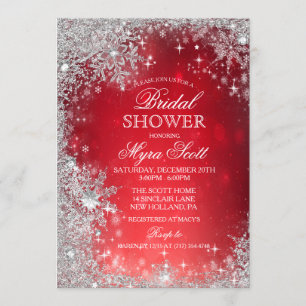Winter Holiday Bridal Shower Invitation