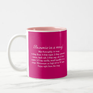 Winter holiday "brownie in a mug" recipe gift Two-Tone coffee mug