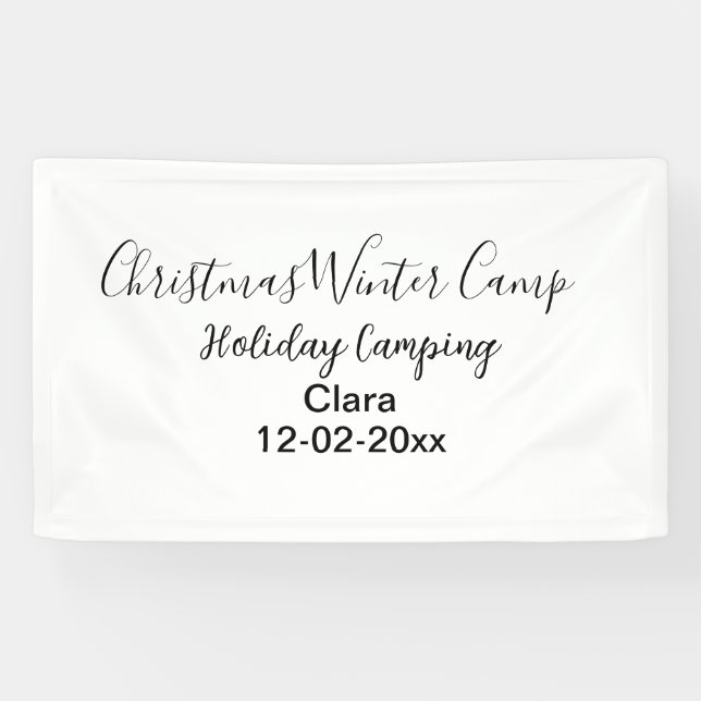 Winter holiday camping custom add name date banner (Horizontal)