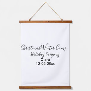 Winter holiday camping custom add name date hanging tapestry