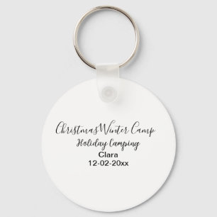 Winter holiday camping custom add name date keychain
