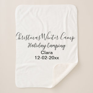 Winter holiday camping custom add name date sherpa blanket