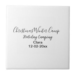 Winter holiday camping custom add name date tile