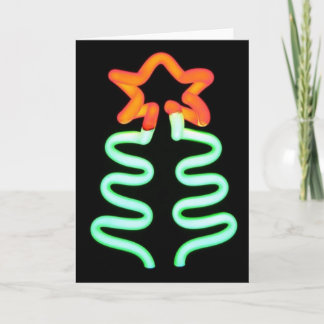 Winter Holiday Card: "Merry (neon) Christmas" Card