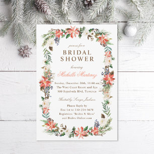 Winter Holiday Christmas Bridal Shower Invitation