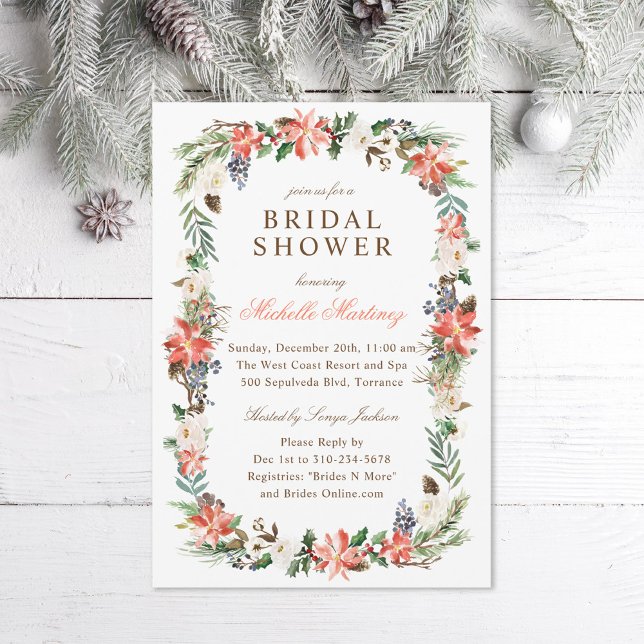 Winter Holiday Christmas Bridal Shower Invitation (Creator Uploaded)