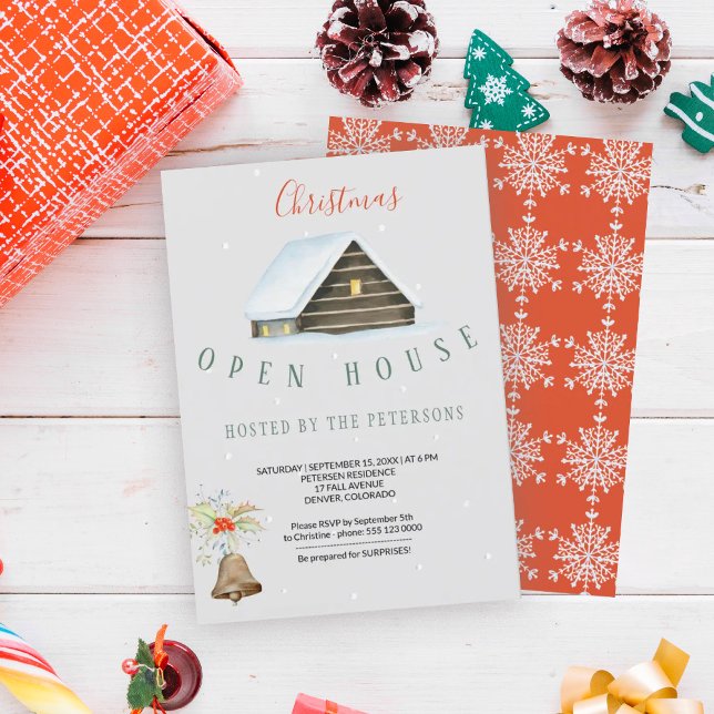 Winter Holiday Christmas Open House Party Modern Invitation (Creator Uploaded)