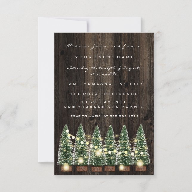 Winter Holiday Christmas Party Wood Rustic Invitation (Front)