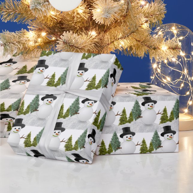 Winter Holiday / Christmas Snowman Craft or Gift  Wrapping Paper (Holidays)