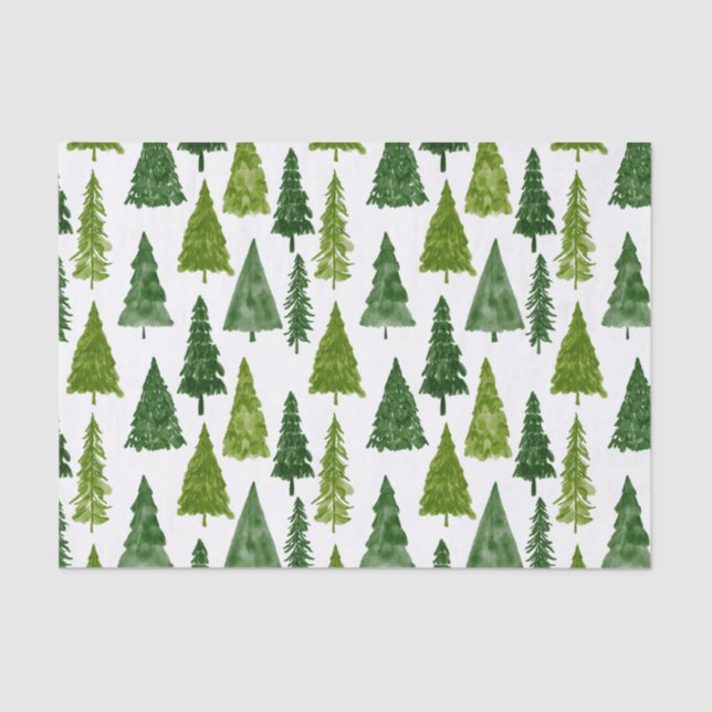 Winter Holiday Christmas Tree Pattern  Tissue Pape Paper (Front)