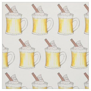 Winter Holiday Drinks Christmas Egg Nog Eggnog Fabric