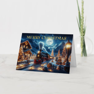 Winter Holiday Express Train Painting