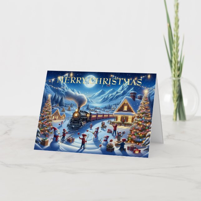 Winter Holiday Express Train Painting (Front)