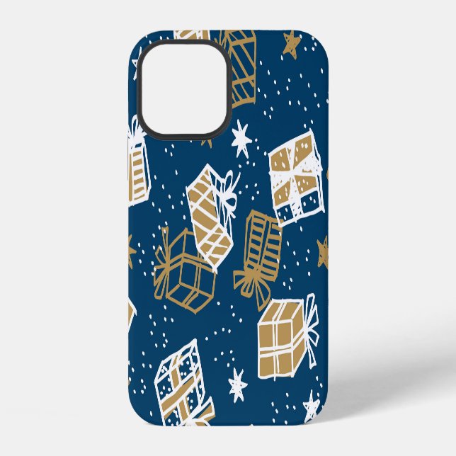 Winter Holiday Gift Boxes Pattern iPhone Case (Back)