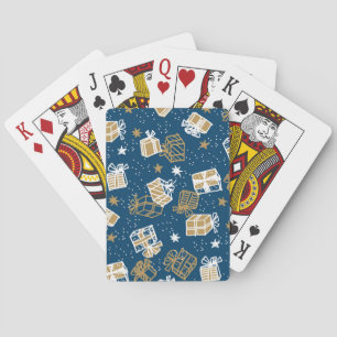 Winter Holiday Gift Boxes Pattern Playing Cards