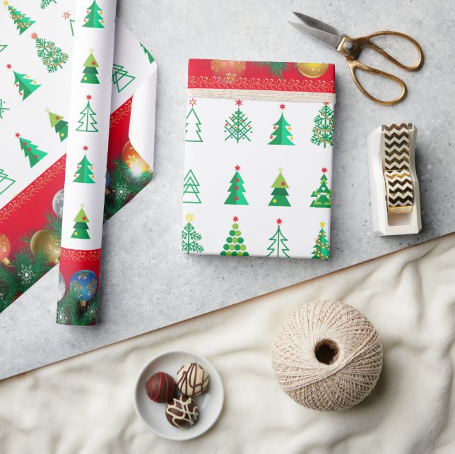 Winter Holiday Gifts Decoration Christmas Fir Tree Wrapping Paper (Crafts)