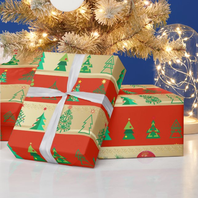 Winter Holiday Gifts Decoration Christmas Fir Tree Wrapping Paper (Holidays)