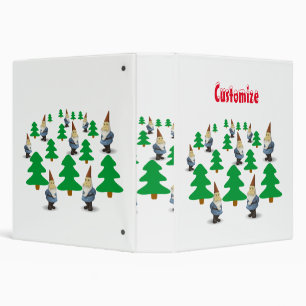 Winter Holiday Gnomes Christmas Trees Thunder_Cove Binder