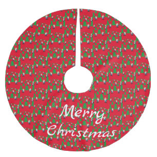 Winter Holiday Gnomes Christmas Trees Thunder_Cove Brushed Polyester Tree Skirt
