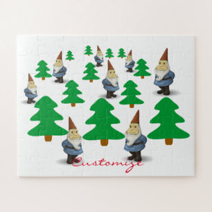 Winter Holiday Gnomes Christmas Trees Thunder_Cove Jigsaw Puzzle