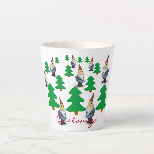 Winter Holiday Gnomes Christmas Trees Thunder_Cove Latte Mug (Front)
