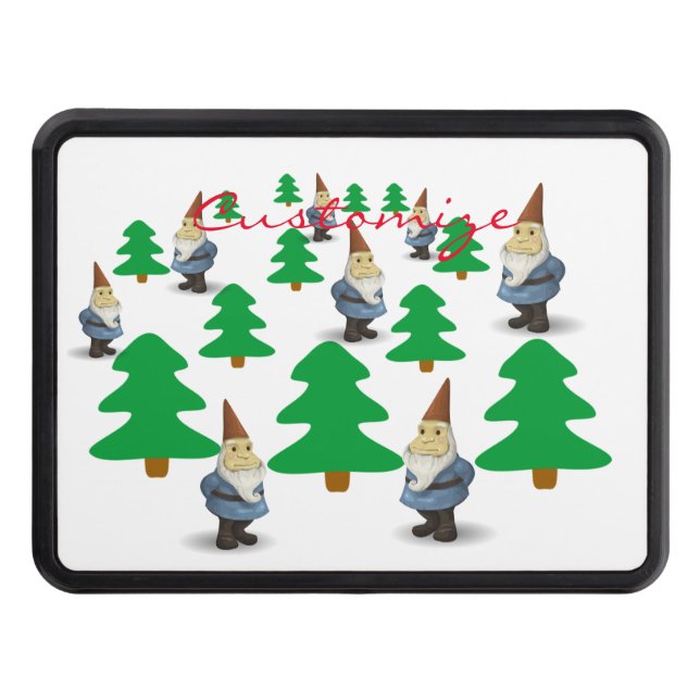 Winter Holiday Gnomes Christmas Trees Thunder_Cove Trailer Hitch Cover (Front)