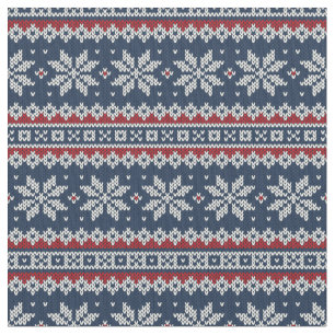 Winter Holiday Knitted Pattern Fabric