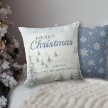 Winter Holiday Merry Christmas Blue Throw Pillow<br><div class="desc">Winter Holiday Merry Christmas Blue Throw Pillow

Illustration by Magdaline A. M. Oming</div>