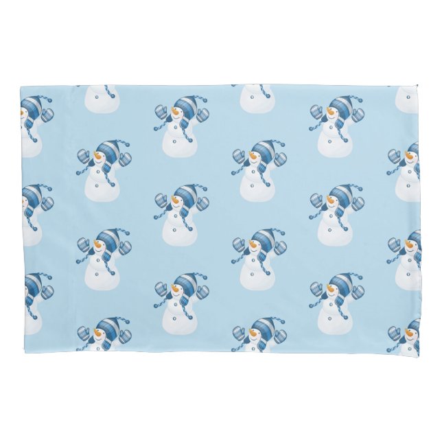 Winter Holiday Pillowcase-Snowman Pillowcase (Front)