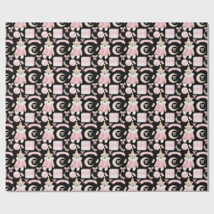 Winter holiday Pink bears kids pattern Wrapping Paper