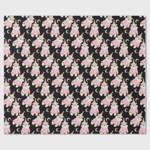 Winter holiday Pink bears kids pattern Wrapping Paper