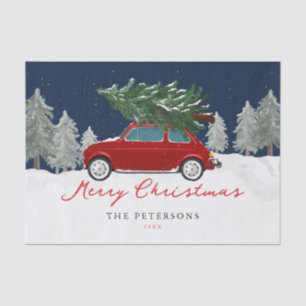 Winter Holiday Red Truck Christmas Family Gift Tissue Paper