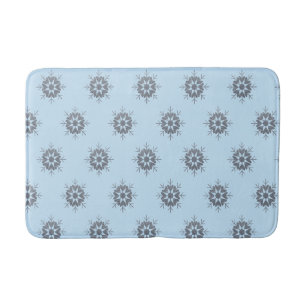 Winter Holiday Silver Glitter Snowflake Pattern Bath Mat
