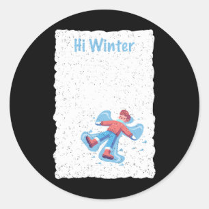 Winter Holiday Ski Christmas Ski X-mas Skiing Skie Classic Round Sticker