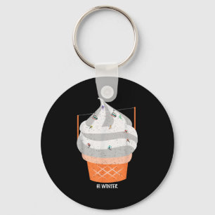 Winter Holiday Ski Christmas X-mas Skiing Skier _2 Keychain