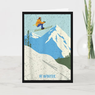 Winter Holiday Ski Christmas X-mas Skiing Skier Card