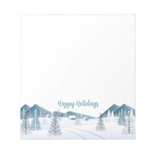 Winter Holiday Snow Scene Notepad