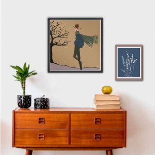  Winter Holiday Snow Weather Glam Fashion Art Poster