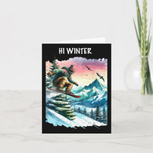 Winter Holiday Snowboarding Christmas Xmas Snowboa Card