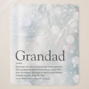 Winter Holiday Snowflakes Grandpa, Grandad, Papa Sherpa Blanket