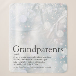 Winter Holiday Snowflakes Grandparents Quote Sherpa Blanket