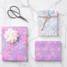Winter holiday snowflakes hot pink pattern