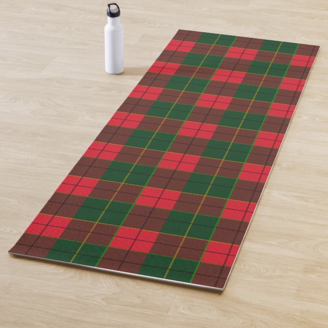 Winter Holiday Tartan pattern  Scottish red green Yoga Mat (In Situ)