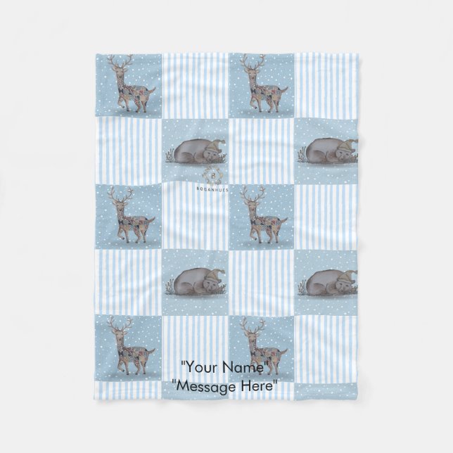 Winter Holiday Theme Baby Blanket (Front)