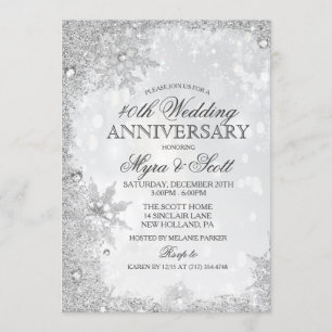 Winter Holiday Wedding Anniversary Invitation