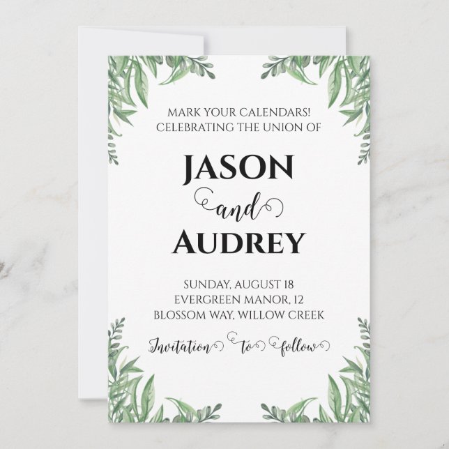 winter holiday wedding save the date invitations (Front)